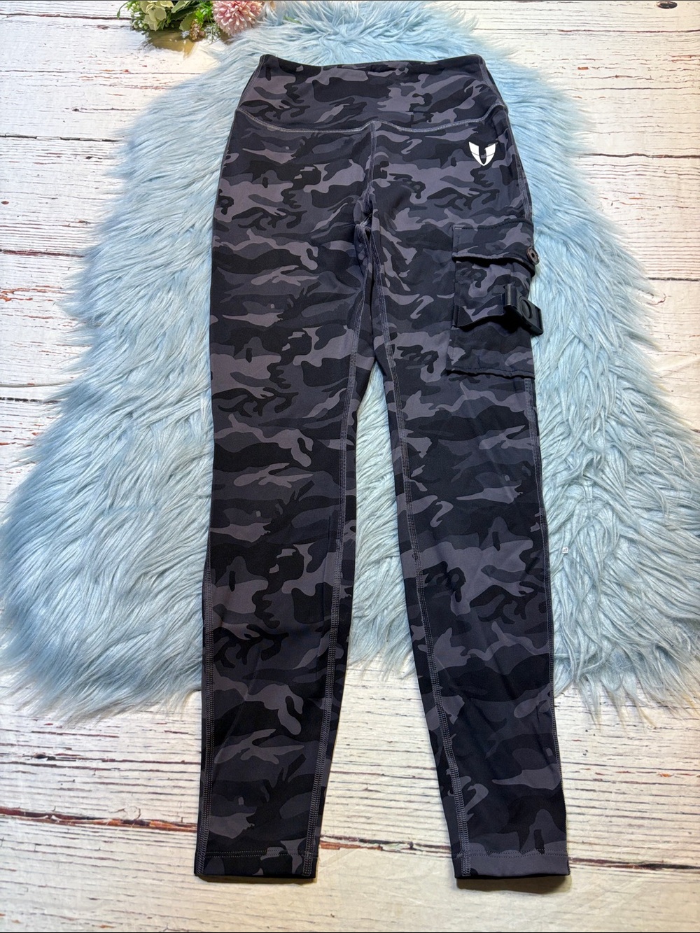 Firm abs Camo Cargo Leggings sz S